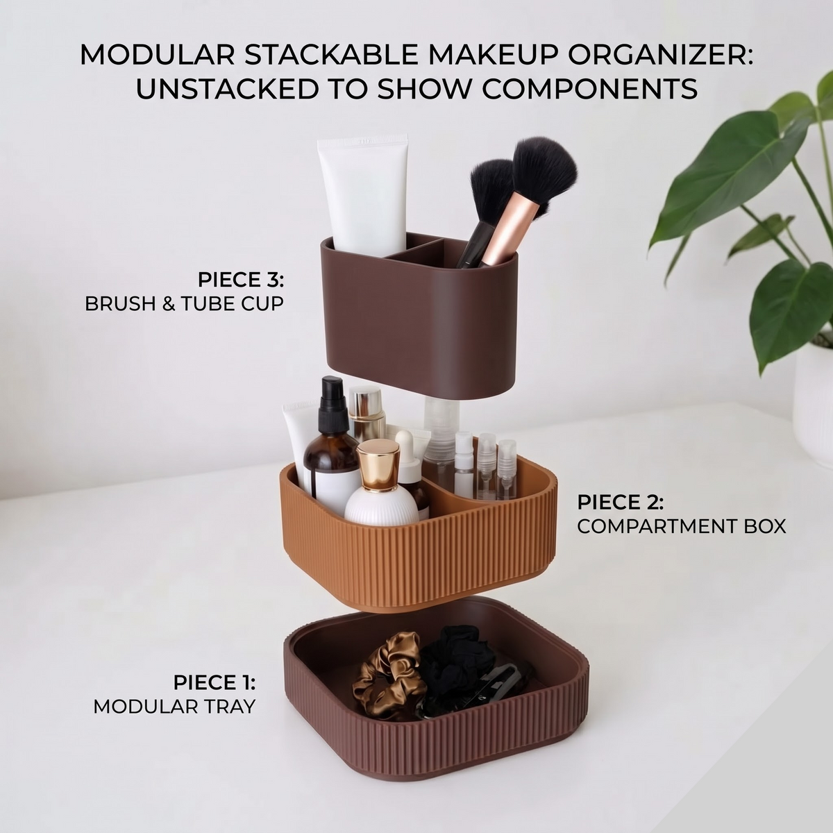 Stackable Cube Makeup and Skincare Organizer