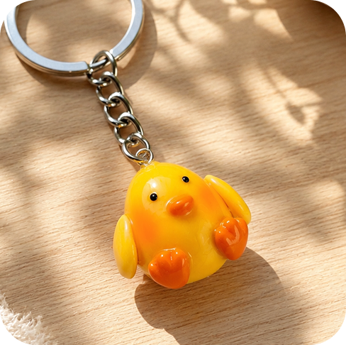 Baby Duck Clay charm