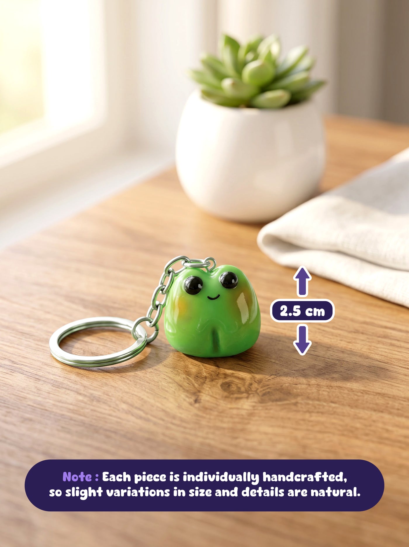 Frog clay charm with phone charm