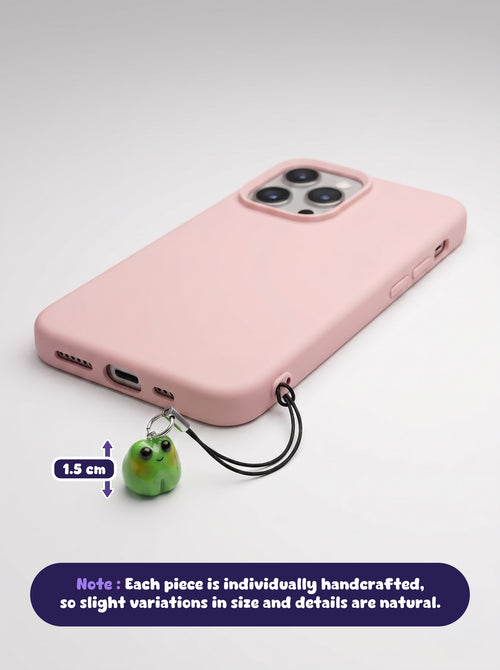 Frog clay charm with phone charm